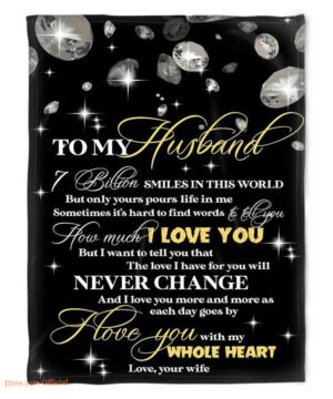 to my husband blanket i love you with my whole heart love your wife - Ettee - husband blanket