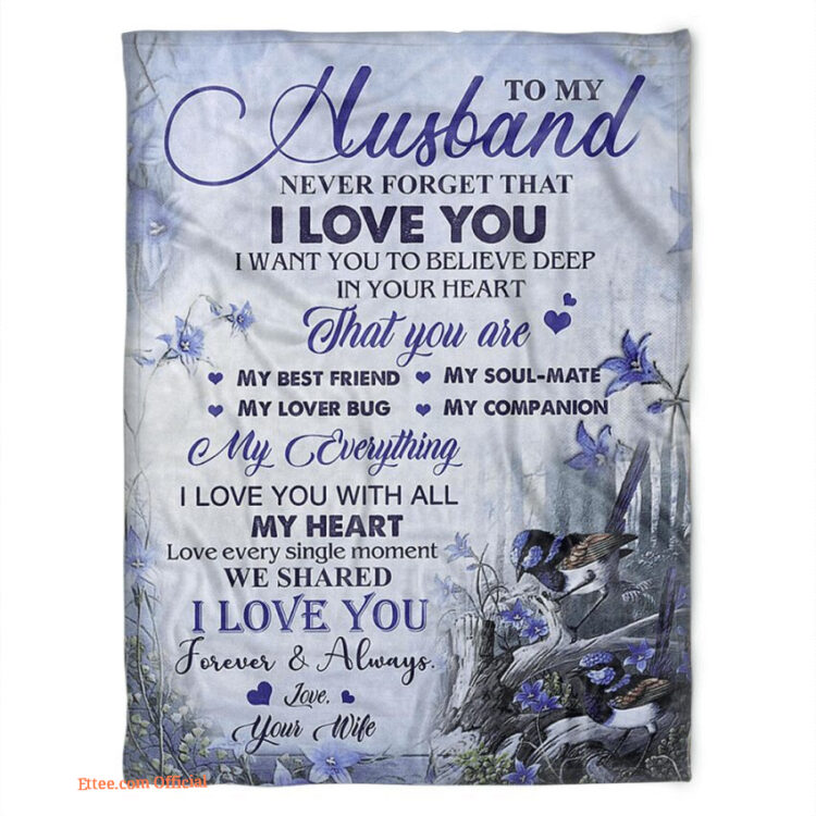 to my husband blanket my everything i love you with all my heart - Super King - Ettee