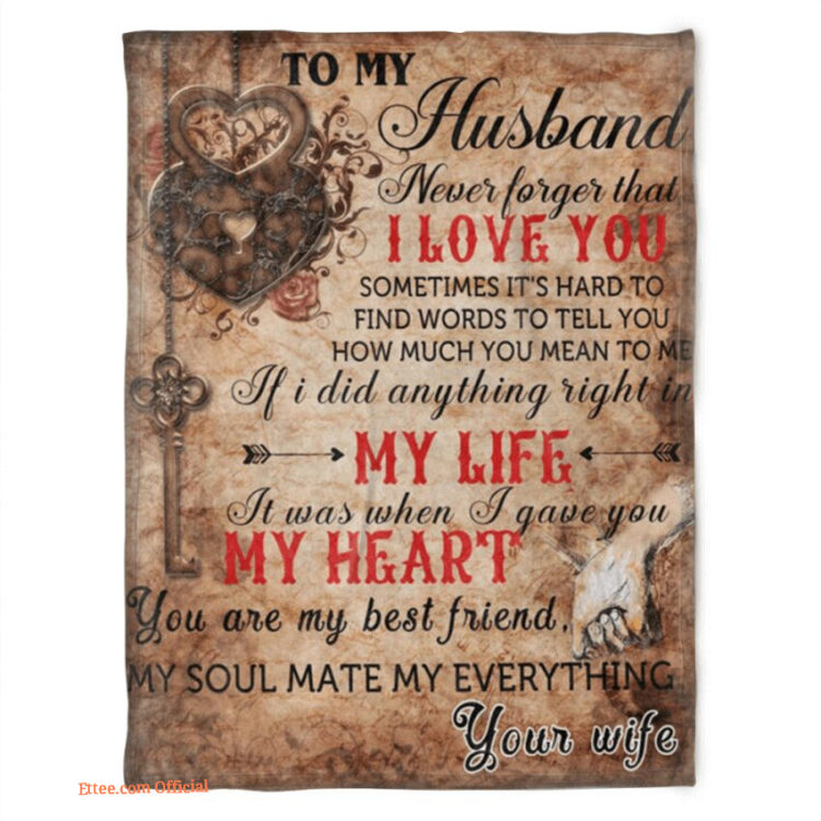 to my husband blanket my soul mate my everything your wife - Super King - Ettee