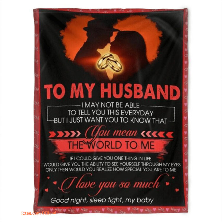 to my husband blanket you mean the world to me gift for husband - Super King - Ettee