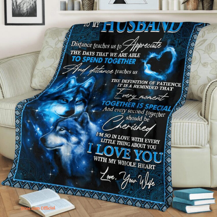 to my husband every second together should be cherished fleece blanket - Super King - Ettee