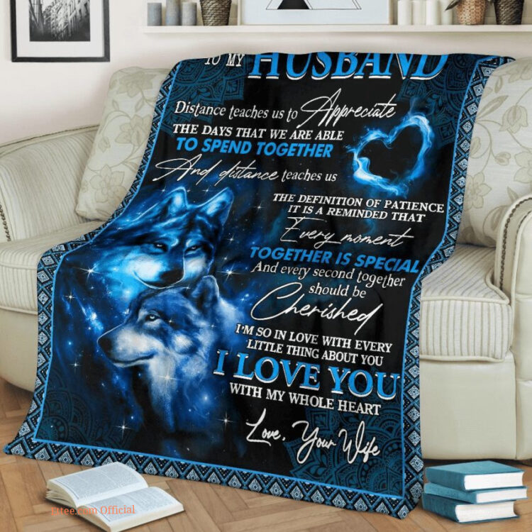 to my husband every second together should be cherished fleece blanket - Ettee - cherished