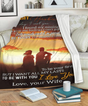 to my husband i am proud to be yours fleece blanket gift for family - Super King - Ettee