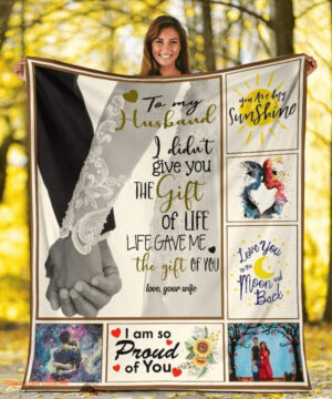 to my husband i am so proud of you fleece blanket for valentines day - Super King - Ettee