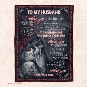 to my husband i choose you fleece blanket home decor - Super King - Ettee