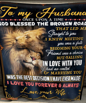 to my husband i love you forever always lion fleece blanket gift for couple - Super King - Ettee