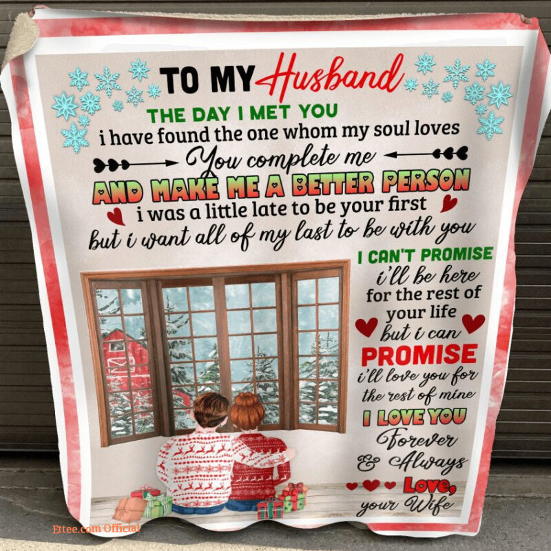 to my husband i love you forever always window fleece blanket - Super King - Ettee