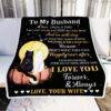 to my husband i love you forever and always cat couple fleece blanket for valentines - Super King - Ettee