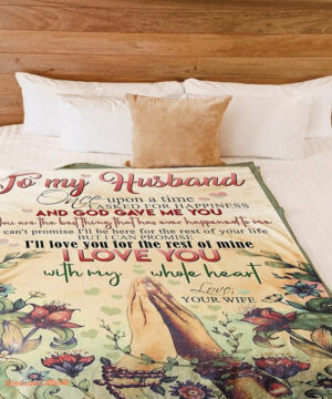 to my husband i love you with my whole heart fleece blanket - Super King - Ettee