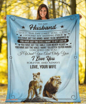 to my husband i want you and only you i love you lion couple blanket - Super King - Ettee