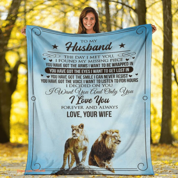 to my husband i want you and only you i love you lion couple blanket - Super King - Ettee