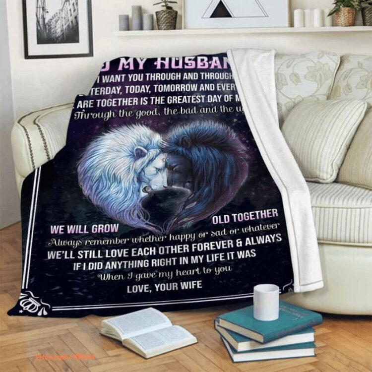 to my husband i want you through yesterday today tomorrow blanket - Super King - Ettee