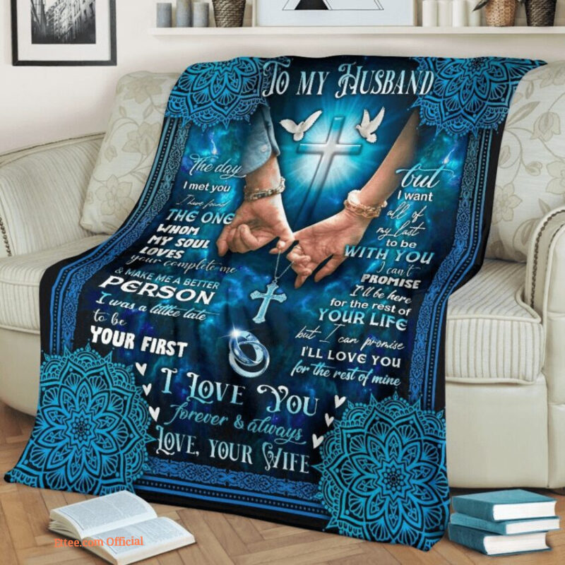 to my husband i will be here for the rest of your life fleece blanket - Super King - Ettee