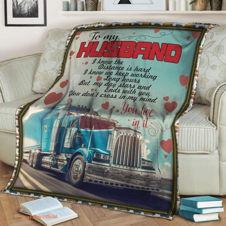 to my husband my day ends with you fleece blanket gift for family - Super King - Ettee