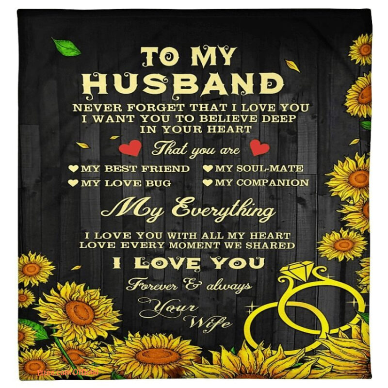 to my husband my everything soft fleece blanket - Super King - Ettee