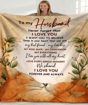 blanket to my husband never forget that i love you marriage red foxes - Super King - Ettee