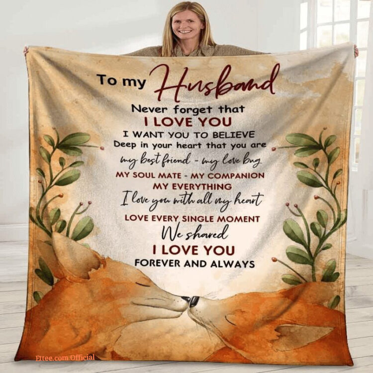 blanket to my husband never forget that i love you marriage red foxes - Super King - Ettee
