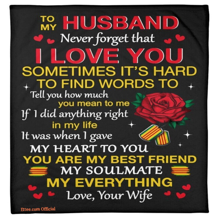 to my husband never forget that i love you fleece blanket - Super King - Ettee