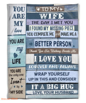 to my wife fleece blanket you are my love love husband - Super King - Ettee