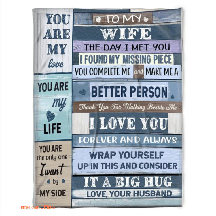 to my wife fleece blanket you are my love love husband - Super King - Ettee
