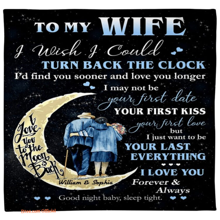 blanket to my wife i wish i could turn back the clock moon - Super King - Ettee