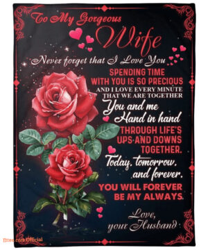 blankets to my wife valentines gift for wife rose i love you - Super King - Ettee