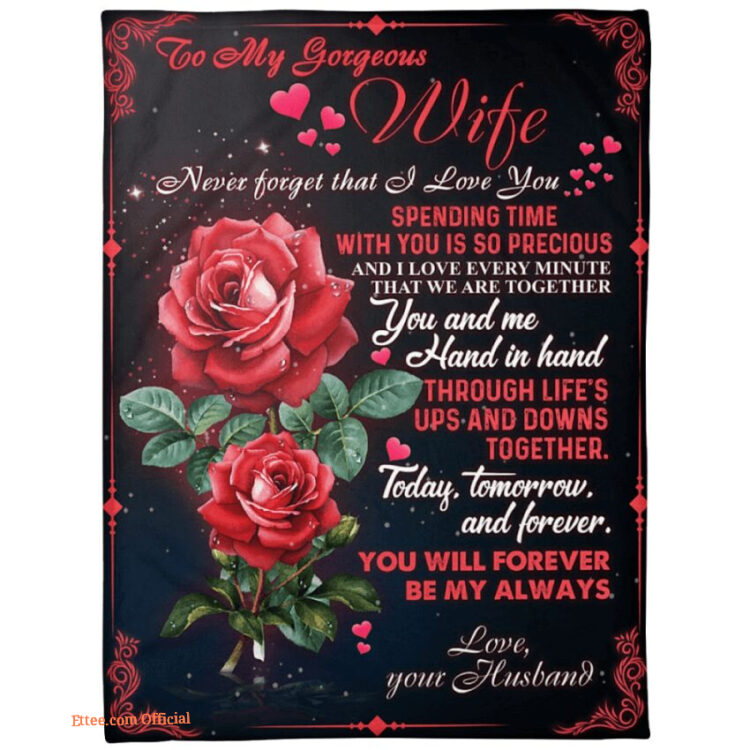 blankets to my wife valentines gift for wife rose i love you - Super King - Ettee