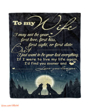 blankets to my wife valentine gift for wife wolf love you longer - Super King - Ettee