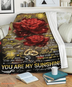 blankets to my wife valentine you are braver than you believe husband roses black - Super King - Ettee