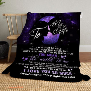blankets to my wife valentine gifts for wife you mean the world - Super King - Ettee