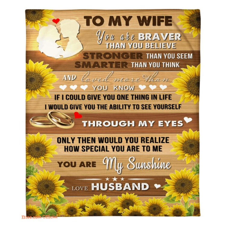 gifts for wife on valentines day braver stronger sunflower couple rings - Super King - Ettee