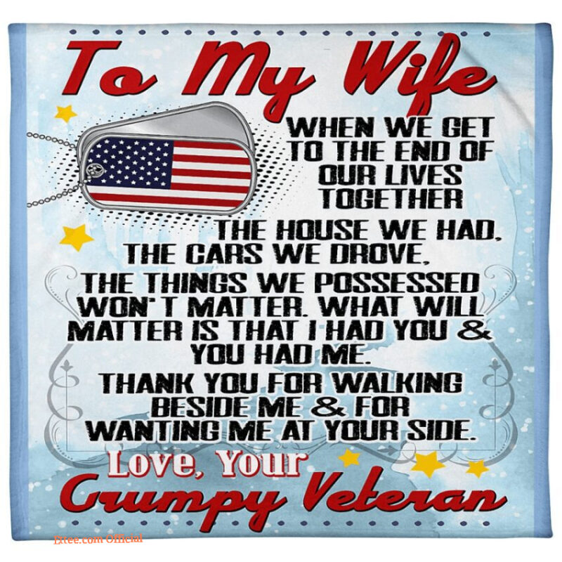 blanket for wife valentine birthday veterans wife - Super King - Ettee