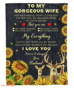 blanket to my wife gifts for wife deer i love you - Super King - Ettee