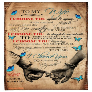 blanket for wife husband to wife i choose you butterfly - Super King - Ettee