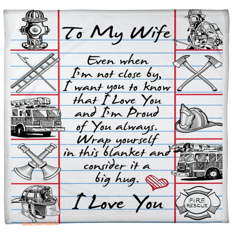 blanket for wife birthday valentines day firefighter i love you - Super King - Ettee