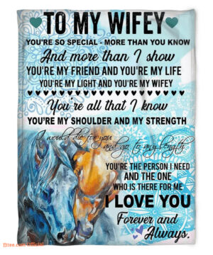 blanket for wife wife you are so special more than you know blue horses - Super King - Ettee