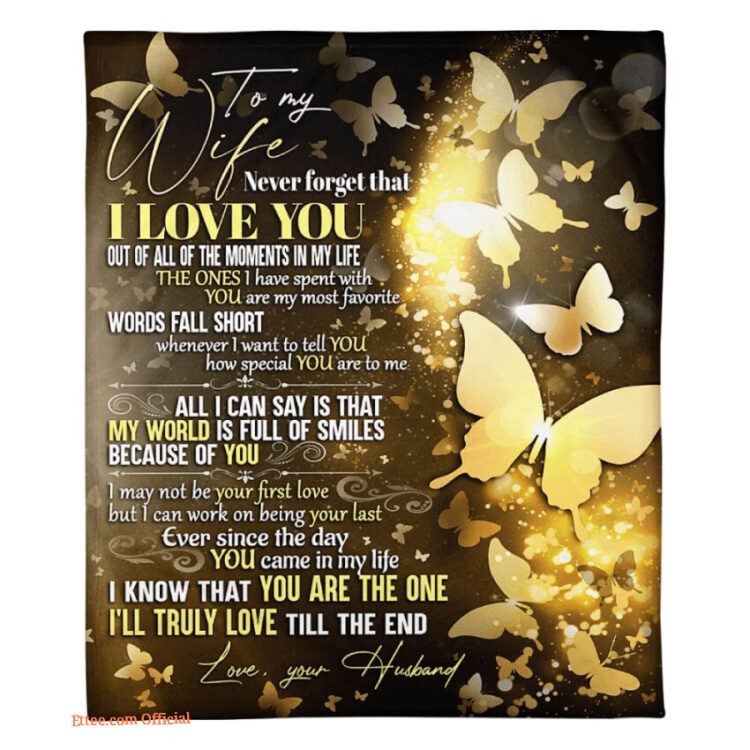 blanket for wife valentine birthday bling butterflies - Super King - Ettee