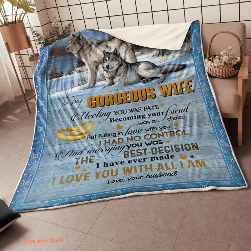 blanket for wife on my wolf couple i love you with all im - Super King - Ettee