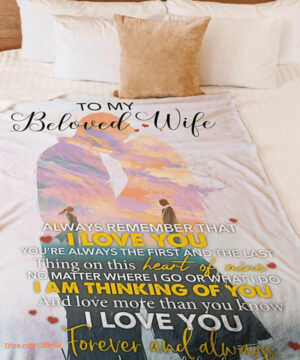 blanket for wife to my beloved wife that i love you kissing sunset - Super King - Ettee