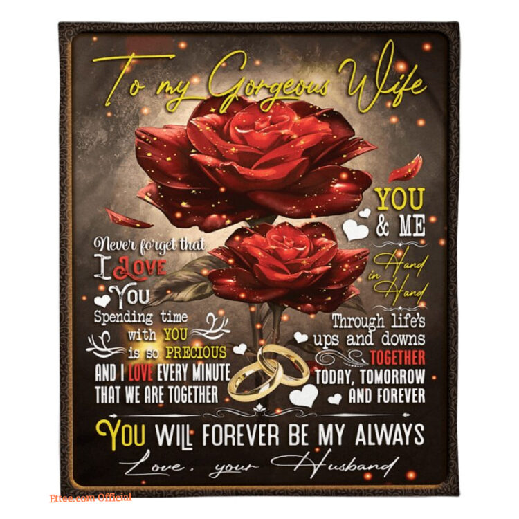 blanket for wife valentine birthday couple rings roses - Super King - Ettee