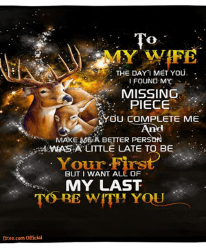 blanket for my wife husband to wife my last be with you deer - Super King - Ettee