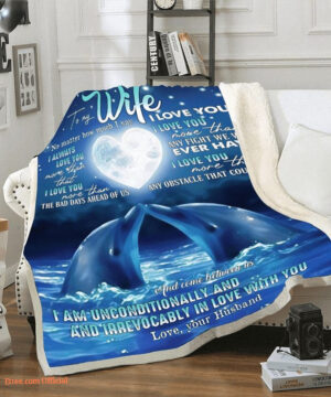 blanket for wife no matter ho much i say i love you dolphin moon - Super King - Ettee