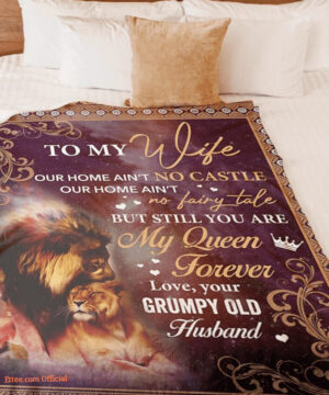 blanket for wife for valentine lion couple our home aint no castle - Super King - Ettee