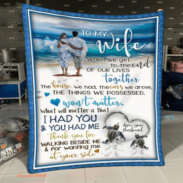 blanket for wife beach turtle when we get to the end of our lives - Super King - Ettee