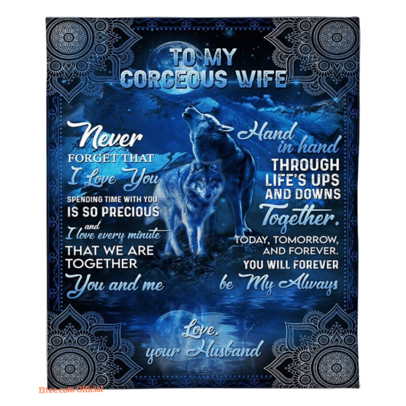 blankets to my wife valentine day gift for wife you me wolf - Super King - Ettee