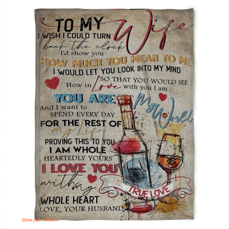 blanket for wife on valentines day you are my world i want to spend every day - Super King - Ettee