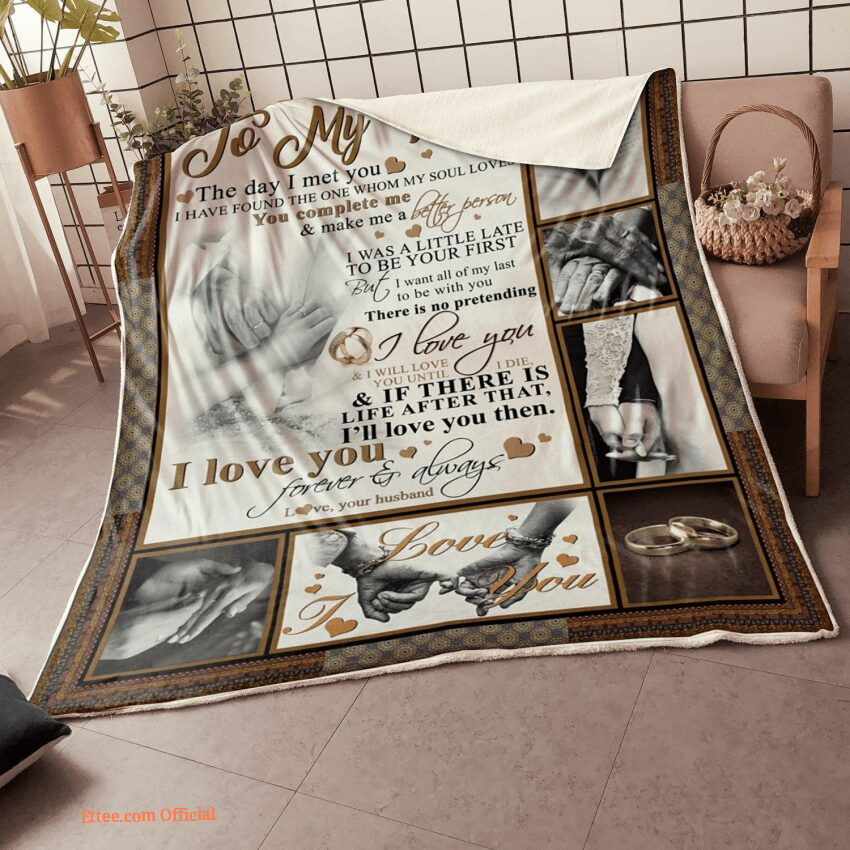 blanket for wife husband to wife meeting you was fate sunset - Ettee - blanket