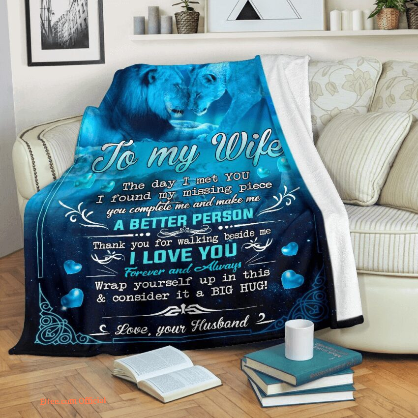 blanket for wife my wife wolf couple i love you - Ettee - blanket