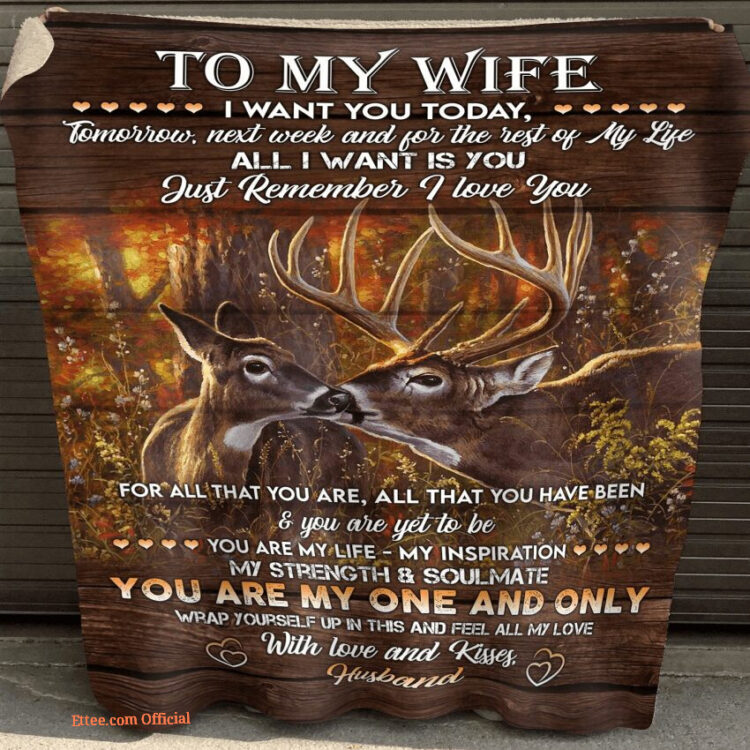 blanket for wife on valentine day all i want is you remember i love you - Super King - Ettee