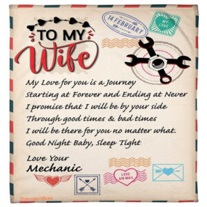 blanket for wife on valentine day my love for you is a journey from mechanic husband - Super King - Ettee